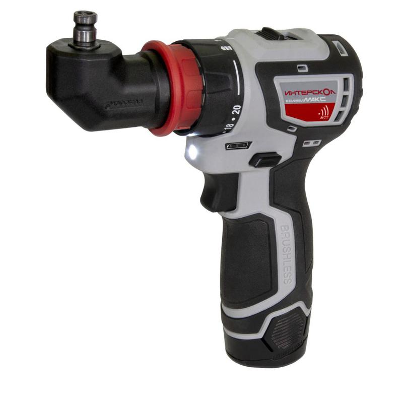 Дрель-шуруповерт акуумуляторная бесщеточн. ДА-10/12В 36 КомбиМАКС (Li-ion сумка 2 аккум. 2А.ч 4 насадки) ИНТЕРСКОЛ 687.2.2.78