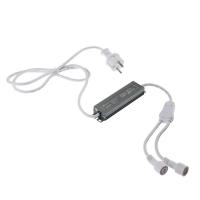 Трансформатор 230В - 24В 60Вт алюм. корпус провод бел. каучук Neon-Night 531-312