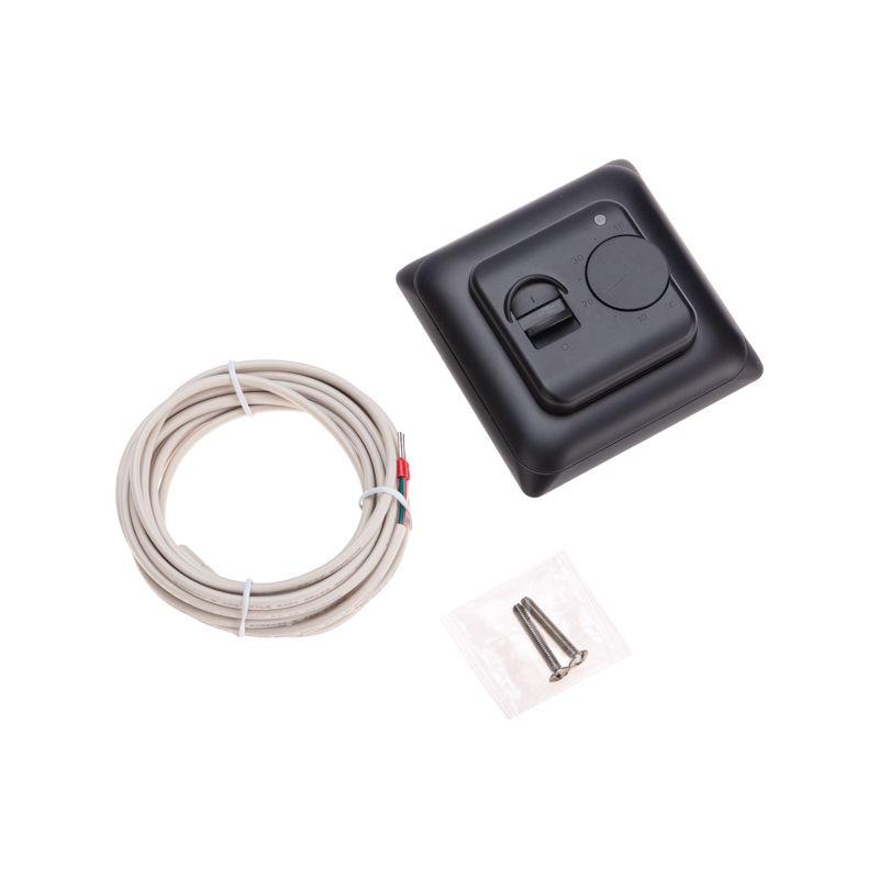 Терморегулятор механический R70XT с датчиком температуры пола и LED-индикатором 16А/5Вт черн. Rexant 51-0594