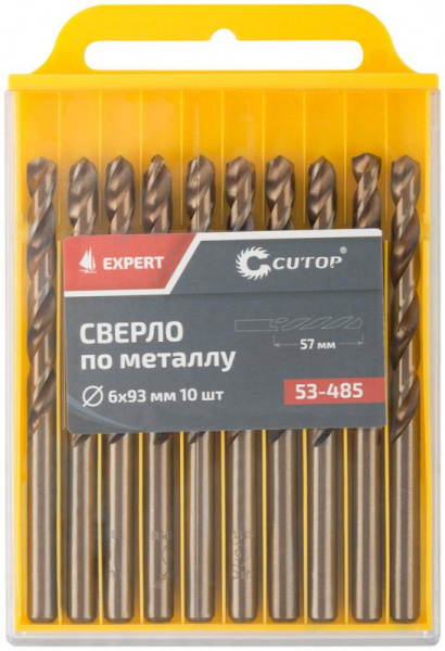 Набор сверл по металлу EXPERT 6х93мм (уп.10шт) Cutop 53-485