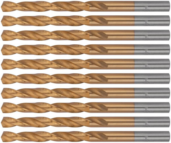 Набор сверл HSS по металлу 6.0мм титан. покрытие (уп.10шт) FIT 34160