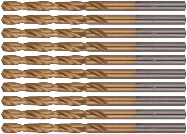 Набор сверл HSS по металлу 4.0мм титан. покрытие (уп.10шт) FIT 34140